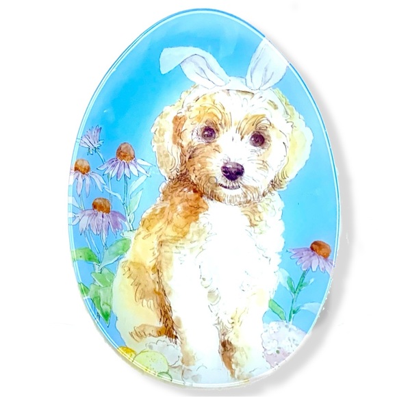 3pc Glass Serving Set ◈ Easter Dogs Frenchie Corgi - Picture 5 of 5